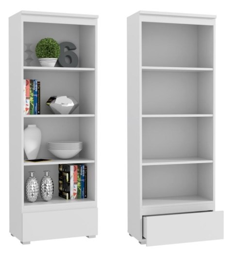 Regał biały otwarty z półkami do pokoju młodzieżowego