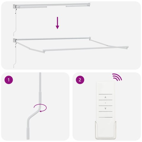 Automatyczna Markiza Chowana Biała 350x250 cm, Materiał Zastępczy Markizy dla ramy 3,5x2,5 m Biały