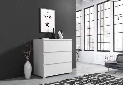 Komoda biała 80 cm z szufladami do salonu