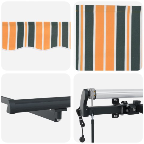 Markiza chowana Zielona i żółta 350x250 cm, Tkanina markizy na ramę 3.5x2.5 m Zielona i żółta