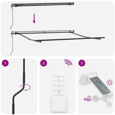 Markiza chowana Zielona i żółta 350x250 cm, Tkanina markizy na ramę 3.5x2.5 m Zielona i żółta