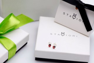 Srebrne kolczyki KSE4699 - Emalia