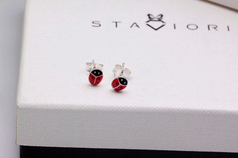 Srebrne kolczyki KSE4699 - Emalia