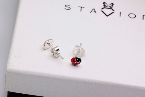 Srebrne kolczyki KSE4699 - Emalia