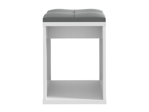 Taboret biały z siedziskiem do toaletki kosmetycznej