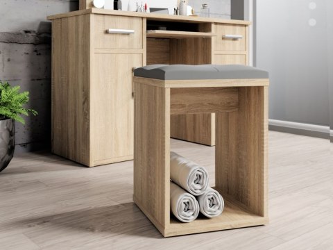 Taboret sonoma z siedziskiem do toaletki kosmetycznej