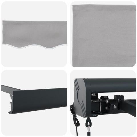 Automatyczna markiza chowana jasnoszara 350x250 cm