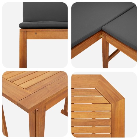 Zestaw do jadalni ogrodowej 4 częściowy z poduszkami Lite drewno akacjowe