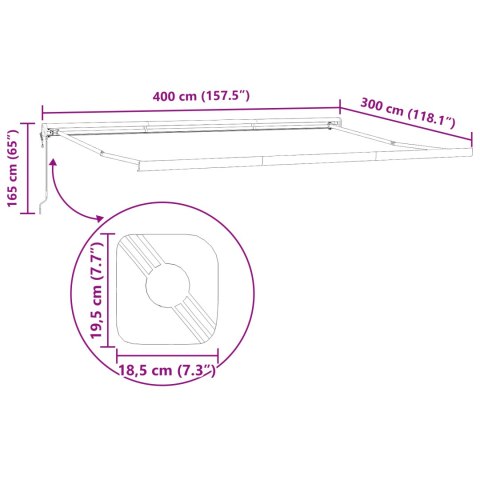 Automatyczna chowana markiza beżowa 400x300 cm, Materiał wymienny dla stelaża marki 4x3 m w Beżowym