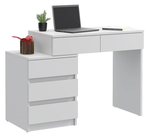 Biurko szkolne białe z szufladami do pokoju młodzieżowego
