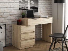 Biurko szkolne sonoma z szufladami do pokoju młodzieżowego