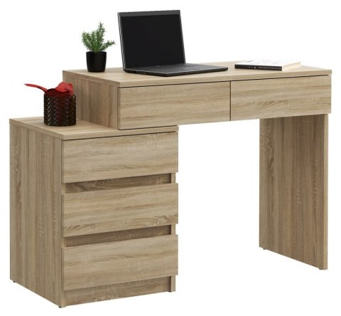 Biurko szkolne sonoma z szufladami do pokoju młodzieżowego