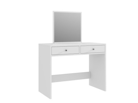 Toaletka biała z lustrem do makijażu 2 szuflady