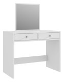 Toaletka biała z lustrem do makijażu 2 szuflady