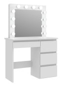 Toaletka z lustrem LED do makijażu biała