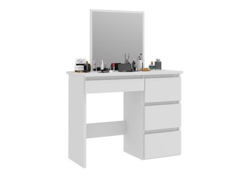 Toaletka z lustrem i szufladami biała do makijażu