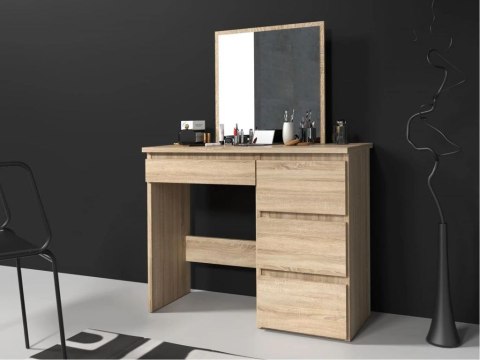Toaletka z lustrem i szufladami dąb sonoma do makijażu