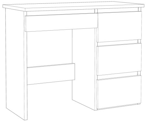 Biurko komputerowe antracyt-dąb craft z szufladami do nauki