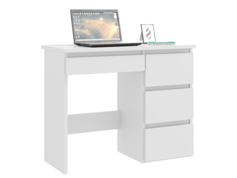 Biurko komputerowe białe z szufladami do nauki i pracy