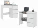 Biurko komputerowe białe z szufladami do nauki i pracy