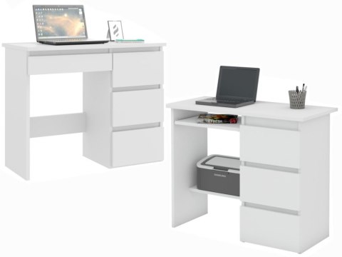 Biurko komputerowe białe z szufladami do nauki i pracy