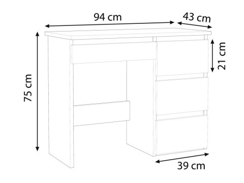 Biurko komputerowe białe z szufladami do nauki i pracy