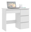 Biurko komputerowe białe z szufladami do nauki i pracy