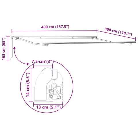 Markiza chovna morska 400x300 cm, Materiał zamienny do markizy dla ramy 4x3 m Czerwony
