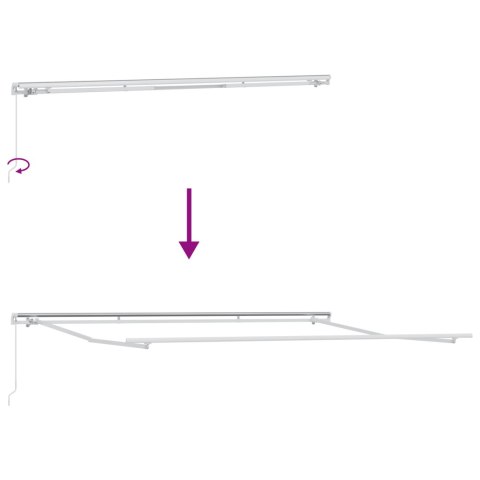 Ręczna markiza Biała 400x350 cm, Materiał wymienny do markizy na ramę 4x3.5 m Biała