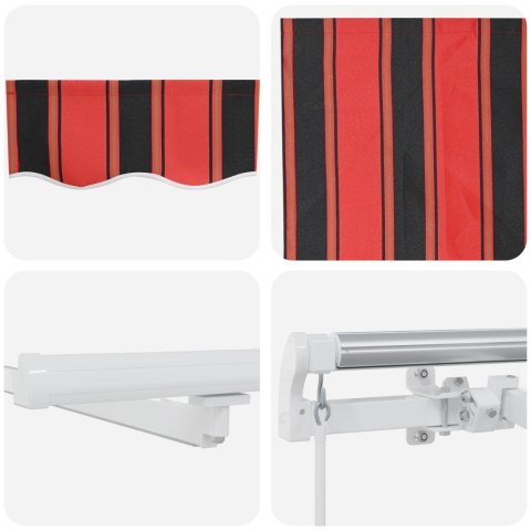 Ręczna markiza chowana z LED Pomarańczowo-brązowa 400x350 cm