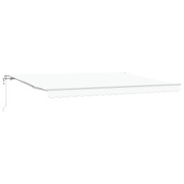 Automatyczna chowana markiza Biała 450x300 cm, Tkanina do wymiany markiz dla ramy 4.5x3 m Biała