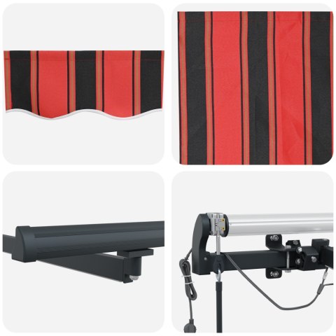 Automatyczna markiza chowana z LED w pomarańczowym i brązowym kolorze 450x350 cm