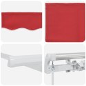 Manualna Chowana Markiza Czerwona 450x300 cm, Materiał na Markizę 4.5x3 m Czerwony