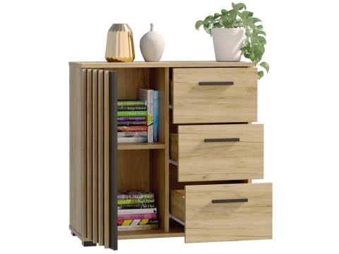 Komoda 80 cm dąb craft z szufladami i uchwytami