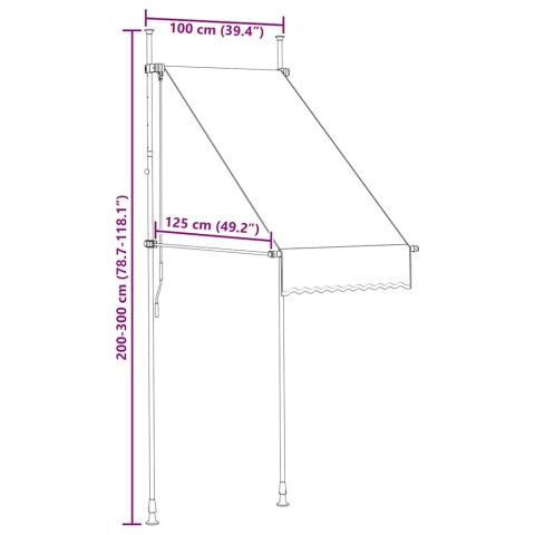 Markiza zwijana ręcznie, 100 cm, antracytowa