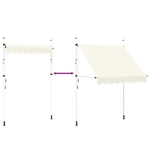Markiza zwijana ręcznie, 200 cm, kremowa