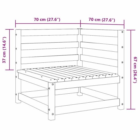 Ogrodowe siedziska narożne, 2 szt., białe drewno sosnowe