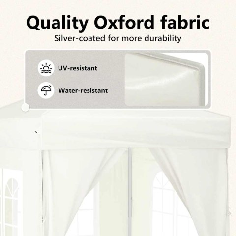 Składany namiot imprezowy ze ściankami, kremowy, 2x2 m