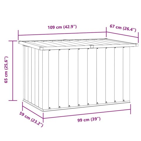 Skrzynia ogrodowa do przechowywania, antracytowa, 109x67x65 cm