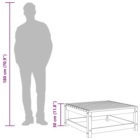 Stołek ogrodowy, 70x70x30 cm, czarny, lite drewno sosnowe