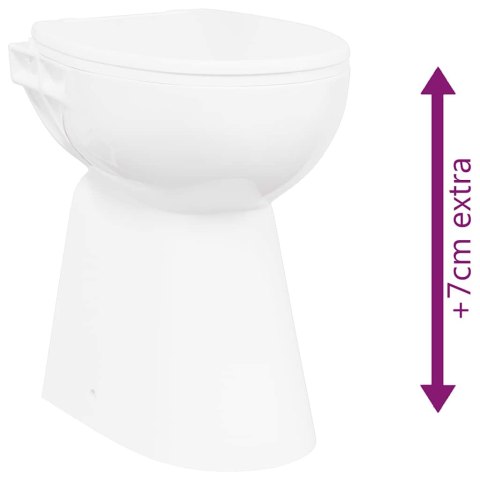 Wysoka toaleta bez kołnierza, ciche zamykanie, ceramika, biała