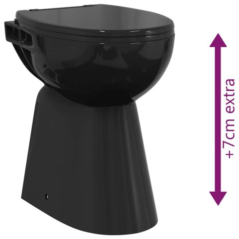 Wysoka toaleta bez kołnierza, ciche zamykanie, ceramika, czarna