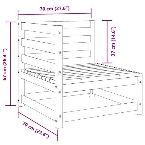 3-cz. zestaw mebli wypoczynkowych do ogrodu, czarny, lita sosna