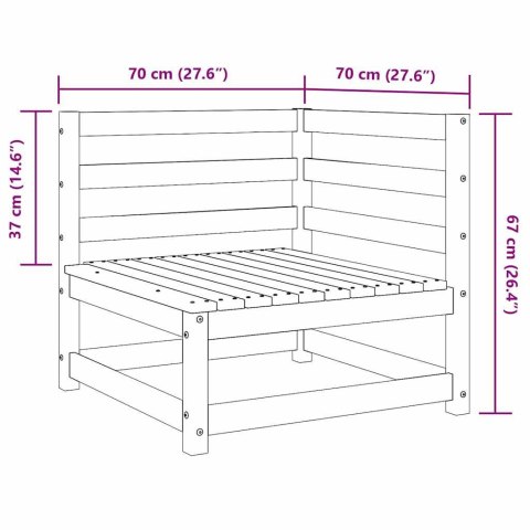 3-cz. zestaw wypoczynkowy do ogrodu, miodowy brąz, sosnowy