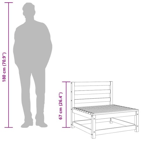 Ogrodowa sofa bez podłokietników, podnóżek, impregnowana sosna
