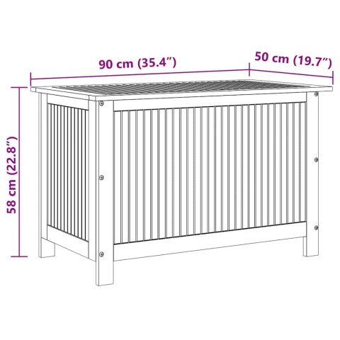 Skrzynia ogrodowa, 90 x 50 x 58 cm, lite drewno akacjowe