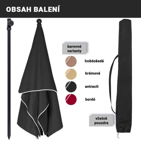 STILISTA Parasol balkonowy składany, 200 x 125 cm, brązowy