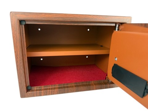 Sejf biurowy domowy imitujący drewno Szafka pancerna Sejfik Meblowy klucz