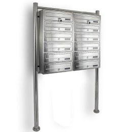 Skrzynka pocztowa na listy lokatorka 2x6 12 mieszkań stal nierdzewna