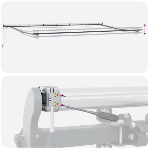 Automatyczna chowana markiza z LED Biała 600x300 cm